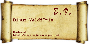 Dibuz Valéria névjegykártya