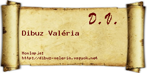 Dibuz Valéria névjegykártya